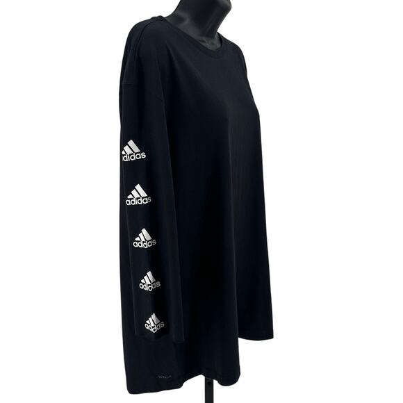 Adidas The Go-To Performance Tee WMNS XL Crew Neck Black Cut Off Sleeve Pullover - Picture 3 of 8